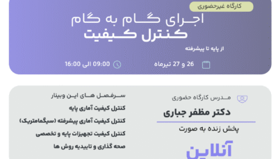کارگاه آنلاین اجرای گام به گام کنترل کیفیت