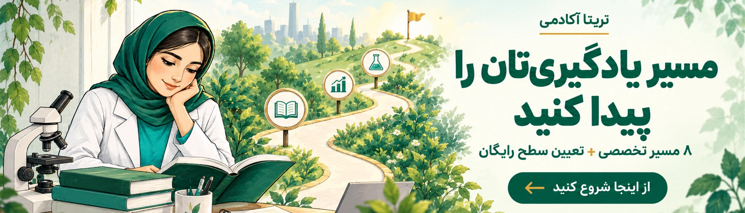 مسیر یادگیریتان را پیدا کنید؛ ۸ مسیر تخصصی و تعیین سطح رایگان